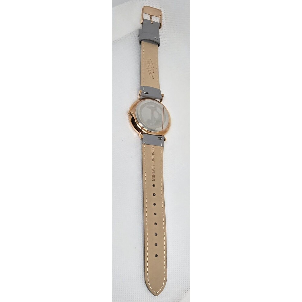 Women's Time Peace Tree of Life Rose Gold Tone Gray Leather Strap Watch 13 - Picture 8 of 9